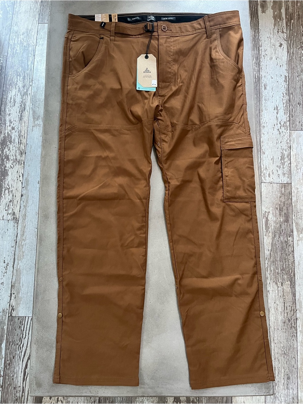 prAna Men's Stretch Zion Slim Pant II 40/30 Sepia Brown NWT $95 Hiking Tapered